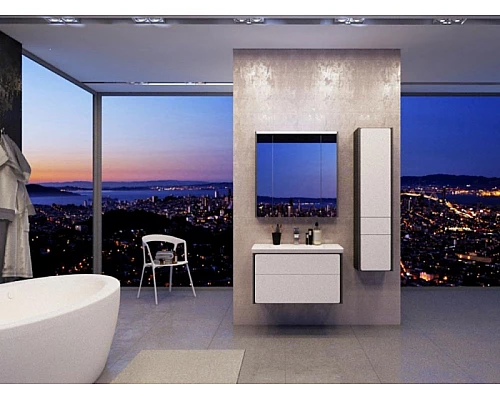 Купить Зеркальный шкаф Roca Ronda 60 ZRU9302968 с подсветкой Белый глянец Антрацит в магазине сантехники Santeh-Crystal.ru