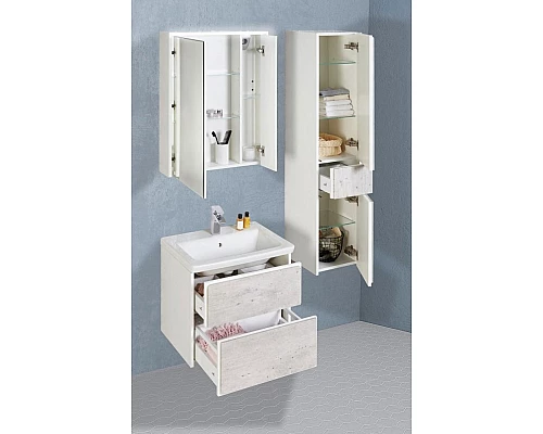 Приобрести Тумба под раковину Roca Ronda 70 ZRU9303003 подвесная Бетон Белый матовый в магазине сантехники Santeh-Crystal.ru