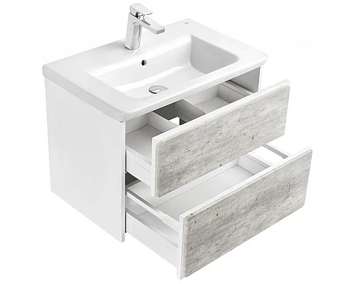 Приобрести Тумба под раковину Roca Ronda 70 ZRU9303003 подвесная Бетон Белый матовый в магазине сантехники Santeh-Crystal.ru