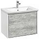 Приобрести Тумба под раковину Roca Ronda 80 ZRU9303004 подвесная Бетон Белый матовый в магазине сантехники Santeh-Crystal.ru