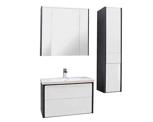 Купить Тумба под раковину Roca Ronda 80 ZRU9302965 подвесная Белый глянец Антрацит в магазине сантехники Santeh-Crystal.ru