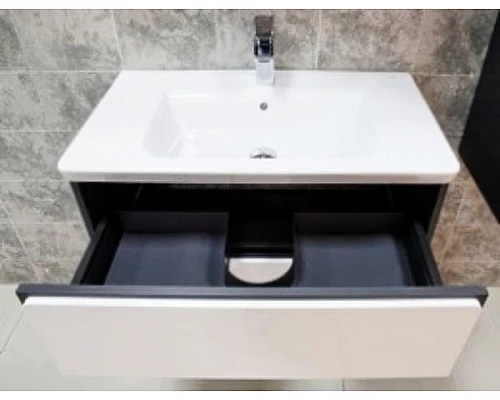 Приобрести Тумба под раковину Roca Ronda 60 ZRU9302963 подвесная Белый глянец Антрацит в магазине сантехники Santeh-Crystal.ru