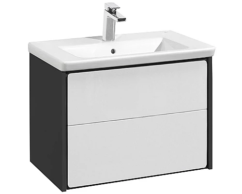 Приобрести Тумба под раковину Roca Ronda 60 ZRU9302963 подвесная Белый глянец Антрацит в магазине сантехники Santeh-Crystal.ru