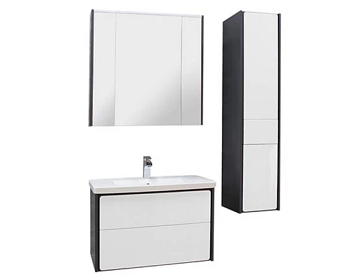 Заказать Шкаф пенал Roca Ronda 32 ZRU9302967 R подвесной Белый глянец Антрацит в магазине сантехники Santeh-Crystal.ru