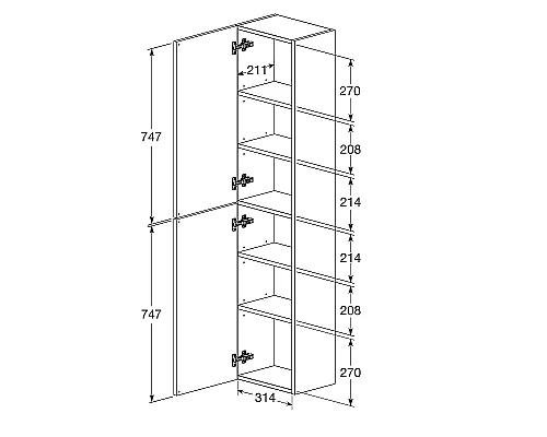 Приобрести Шкаф пенал Roca The Gap 35 857427806 подвесной Белый глянец в магазине сантехники Santeh-Crystal.ru