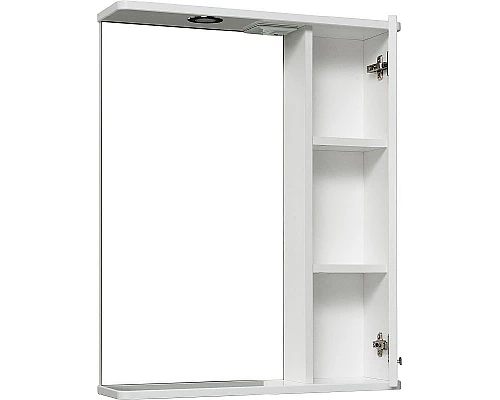 Заказать Зеркало со шкафом Runo Авила 60 R 00000001047 с подсветкой Белое в магазине сантехники Santeh-Crystal.ru