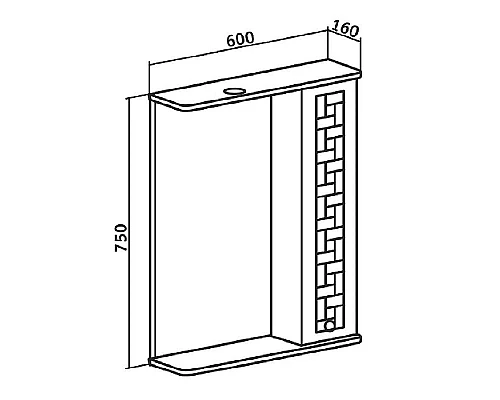 Заказать Зеркало со шкафом Runo Авила 60 R 00000001047 с подсветкой Белое в магазине сантехники Santeh-Crystal.ru