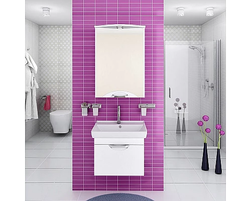 Заказать Зеркальный шкаф Runo Ибица 50 R 00000001075 с подсветкой Белый в магазине сантехники Santeh-Crystal.ru