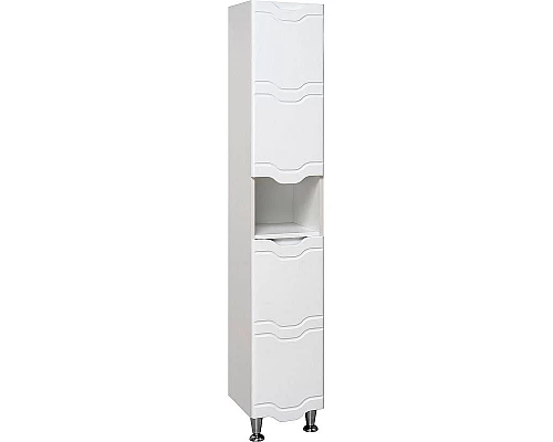 Заказать Шкаф пенал Runo Стиль 30 R 00000001122 с бельевой корзиной Белый в магазине сантехники Santeh-Crystal.ru