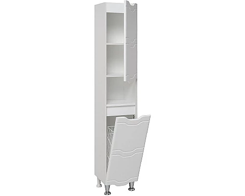 Заказать Шкаф пенал Runo Стиль 30 R 00000001122 с бельевой корзиной Белый в магазине сантехники Santeh-Crystal.ru