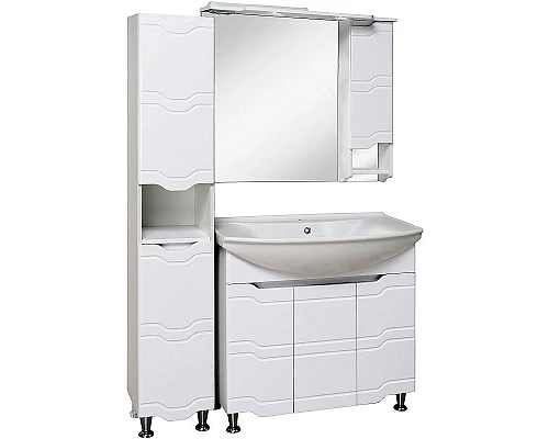 Заказать Шкаф пенал Runo Стиль 30 R 00000001122 с бельевой корзиной Белый в магазине сантехники Santeh-Crystal.ru