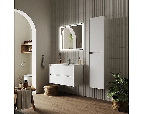 Приобрести Тумба под раковину Sancos Cento 80 CN80W подвесная Белый глянец в магазине сантехники Santeh-Crystal.ru