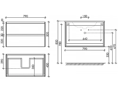 Приобрести Тумба под раковину Sancos Cento 80 CN80W подвесная Белый глянец в магазине сантехники Santeh-Crystal.ru