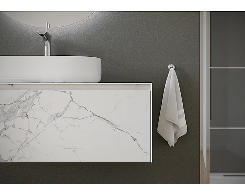 Купить Тумба под раковину Sancos Stone 120 ST120SV подвесная Statuario White в магазине сантехники Santeh-Crystal.ru