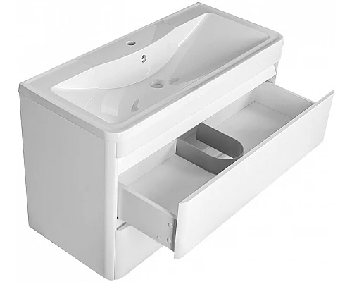 Приобрести Тумба под раковину Style Line Атлантика Люкс Plus 100 СС-00000693 подвесная Белая в магазине сантехники Santeh-Crystal.ru