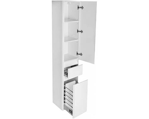 Заказать Шкаф пенал Style Line Атлантика Люкс Plus 35 ЛС-00000694 с бельевой корзиной Белый в магазине сантехники Santeh-Crystal.ru