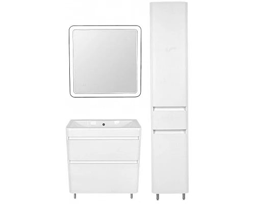 Заказать Шкаф пенал Style Line Атлантика Люкс Plus 35 ЛС-00000694 с бельевой корзиной Белый в магазине сантехники Santeh-Crystal.ru
