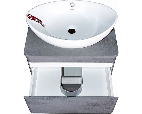 Купить Тумба под раковину Style Line Атлантика Люкс Plus 60 СС-00002279 подвесная Темный бетон в магазине сантехники Santeh-Crystal.ru