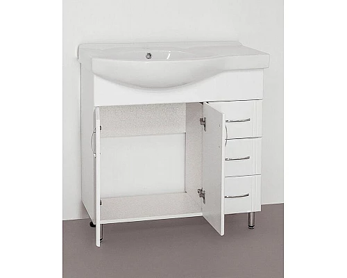 Купить Тумба под раковину Style Line Эко Стандарт 82 R ЛС-00000109 Белая в магазине сантехники Santeh-Crystal.ru
