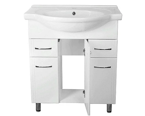 Приобрести Тумба под раковину Style Line Эко Стандарт 26 Байкал 75 ЛС-00002286 Белый глянец в магазине сантехники Santeh-Crystal.ru