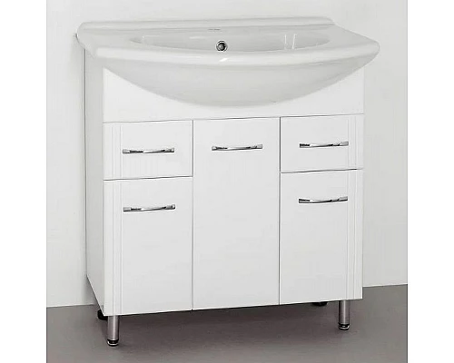 Приобрести Тумба под раковину Style Line Эко Стандарт 26 Байкал 75 ЛС-00002286 Белый глянец в магазине сантехники Santeh-Crystal.ru