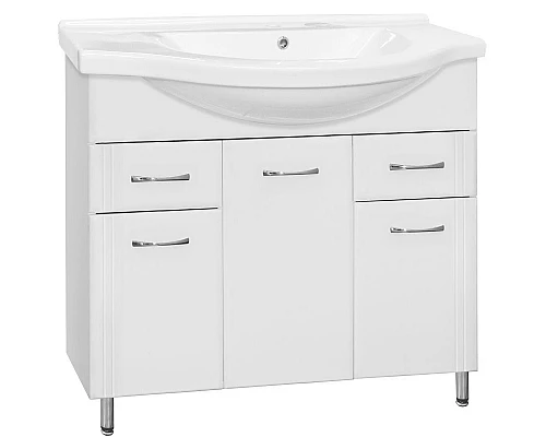 Приобрести Тумба под раковину Style Line Эко Стандарт 26  Эльбрус 100 Белый глянец в магазине сантехники Santeh-Crystal.ru