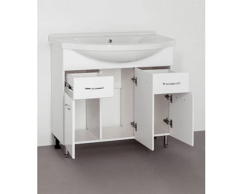 Приобрести Тумба под раковину Style Line Эко Стандарт 26 Эльбрус 90 Белый глянец в магазине сантехники Santeh-Crystal.ru