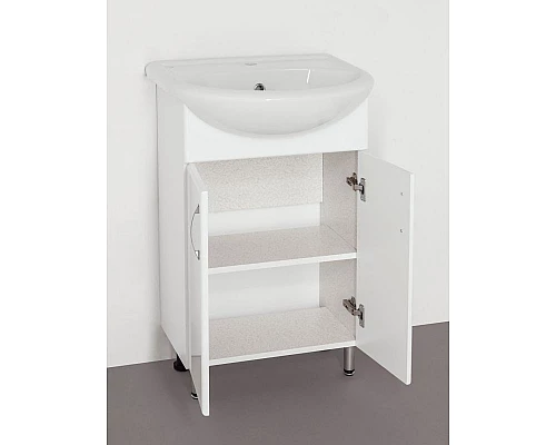 Купить Тумба под раковину Style Line Эко Стандарт 9 Уют 55 Белый глянец в магазине сантехники Santeh-Crystal.ru