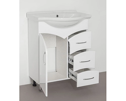 Заказать Тумба под раковину Style Line Эко Стандарт 22 Байкал 65 Белый глянец в магазине сантехники Santeh-Crystal.ru