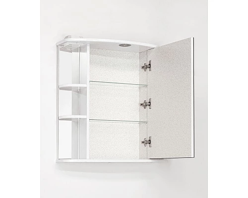 Купить Зеркальный шкаф Style Line Эко стандарт Лира 70 С с подсветкой Белый глянец в магазине сантехники Santeh-Crystal.ru