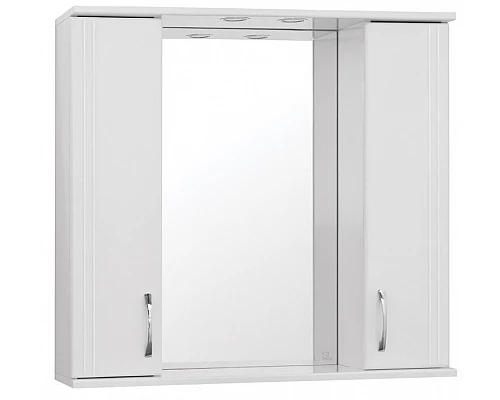 Заказать Зеркало со шкафом Style Line Эко стандарт Панда 80 С с подсветкой Белый глянец в магазине сантехники Santeh-Crystal.ru