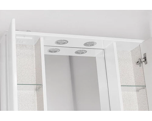 Заказать Зеркало со шкафом Style Line Эко стандарт Панда 80 С с подсветкой Белый глянец в магазине сантехники Santeh-Crystal.ru