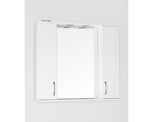 Купить Зеркало со шкафом Style Line Эко стандарт Панда 90 С с подсветкой Белый глянец в магазине сантехники Santeh-Crystal.ru