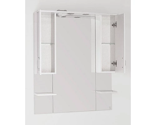 Заказать Зеркало со шкафом Style Line Эко стандарт Энигма 90 С с подсветкой Белый глянец в магазине сантехники Santeh-Crystal.ru