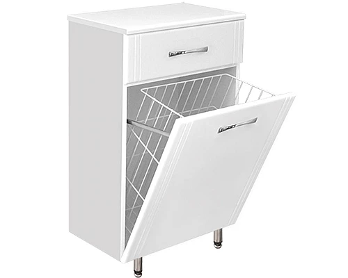 Купить Комод Style Line Эко Стандарт ТН 60 с бельевой корзиной Белый глянец в магазине сантехники Santeh-Crystal.ru