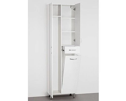 Приобрести Шкаф пенал Style Line Эко Стандарт 54 с бельевой корзиной Белый в магазине сантехники Santeh-Crystal.ru