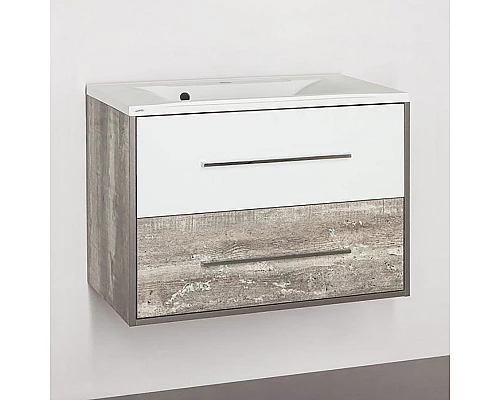 Заказать Тумба под раковину Style Line Экзотик 80 Plus подвесная Белый Светлое дерево в магазине сантехники Santeh-Crystal.ru