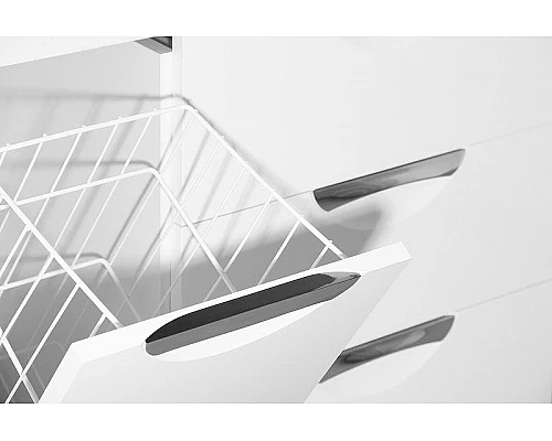 Приобрести Тумба под раковину Style Line Жасмин 82 L ЛС-00000526 с бельевой корзиной Белая в магазине сантехники Santeh-Crystal.ru