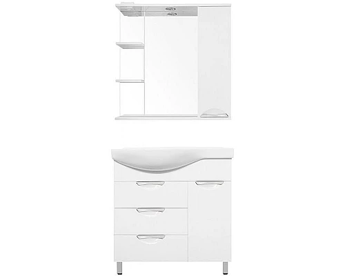 Приобрести Тумба под раковину Style Line Жасмин 82 R ЛС-00000527 с бельевой корзиной Белая в магазине сантехники Santeh-Crystal.ru