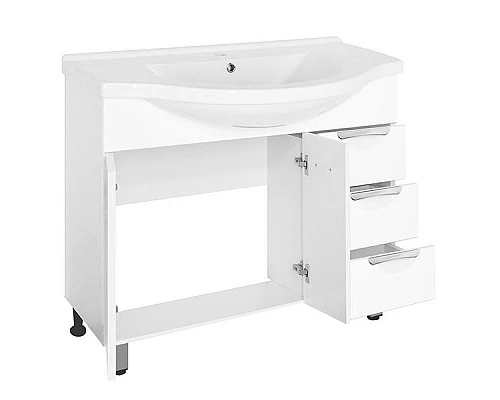 Приобрести Тумба под раковину Style Line Жасмин 100 Белый глянец в магазине сантехники Santeh-Crystal.ru