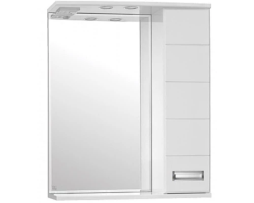 Купить Зеркало со шкафом Style Line Ирис 65 С с подсветкой Белый глянец в магазине сантехники Santeh-Crystal.ru