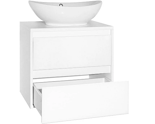 Приобрести Тумба под раковину Style Line Монако 60 Люкс Plus ЛС-00000632 подвесная Осина белая Белый Лакобель в магазине сантехники Santeh-Crystal.ru