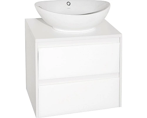 Приобрести Тумба под раковину Style Line Монако 60 Люкс Plus ЛС-00000632 подвесная Осина белая Белый Лакобель в магазине сантехники Santeh-Crystal.ru