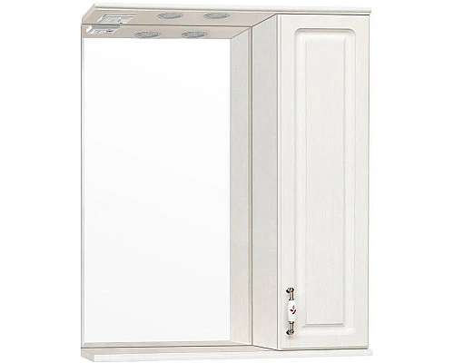 Купить Зеркало со шкафом Style Line Олеандр 2 Люкс 65 ЛС-00000202 с подсветкой Рельеф пастель в магазине сантехники Santeh-Crystal.ru