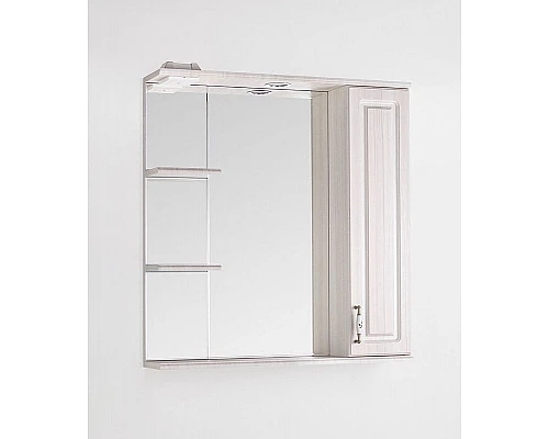 Заказать Зеркало со шкафом Style Line Олеандр 2 Люкс 75 ЛС-00000203 с подсветкой Рельеф пастель в магазине сантехники Santeh-Crystal.ru