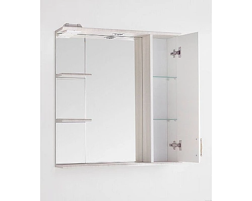 Заказать Зеркало со шкафом Style Line Олеандр 2 Люкс 75 ЛС-00000203 с подсветкой Рельеф пастель в магазине сантехники Santeh-Crystal.ru