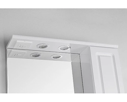 Заказать Зеркало со шкафом Style Line Олеандр 2 Люкс 65 ЛС-00000050 с подсветкой Белое в магазине сантехники Santeh-Crystal.ru