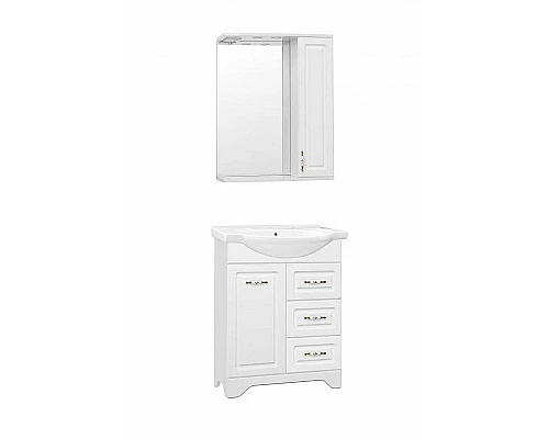 Заказать Зеркало со шкафом Style Line Олеандр 2 Люкс 65 ЛС-00000050 с подсветкой Белое в магазине сантехники Santeh-Crystal.ru