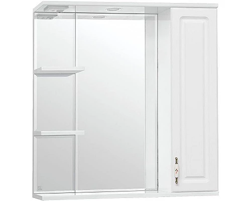 Купить Зеркало со шкафом Style Line Олеандр 2 Люкс 75 ЛС-00000051 с подсветкой Белое в магазине сантехники Santeh-Crystal.ru