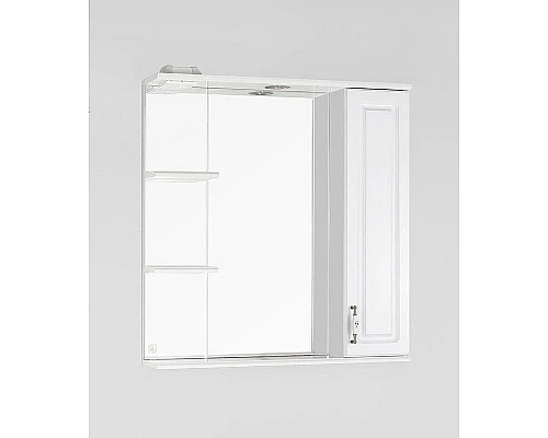 Купить Зеркало со шкафом Style Line Олеандр 2 Люкс 75 ЛС-00000051 с подсветкой Белое в магазине сантехники Santeh-Crystal.ru